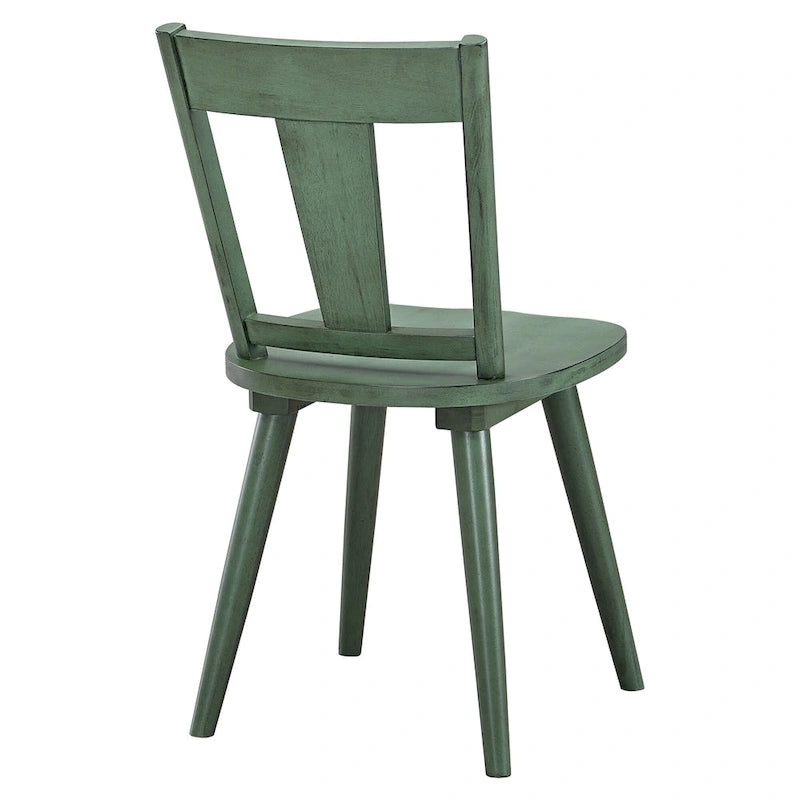 Vintage Panel Back Wooden Dining Chairs