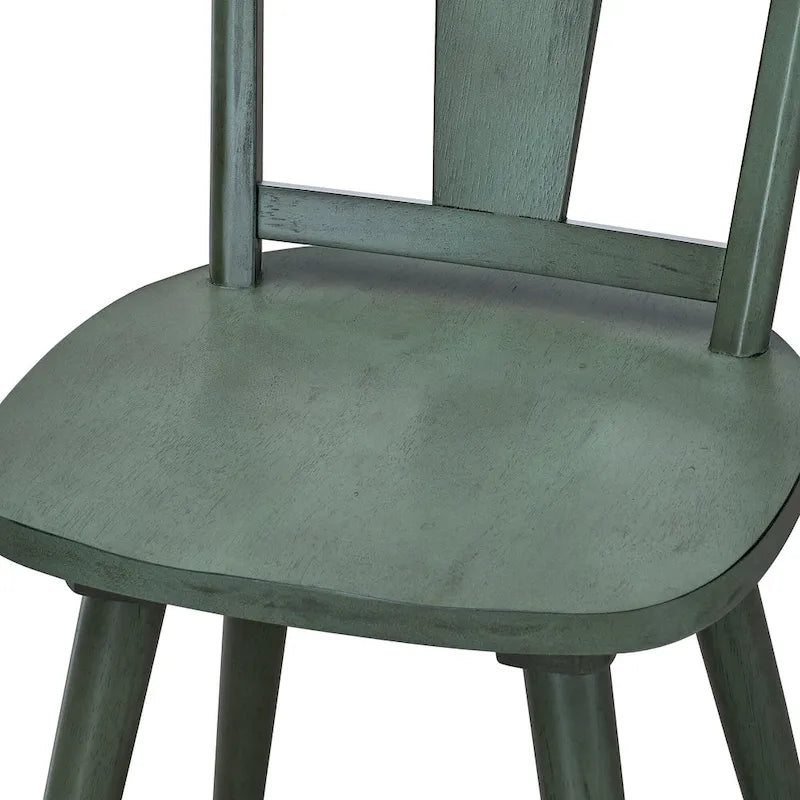 Vintage Panel Back Wooden Dining Chairs