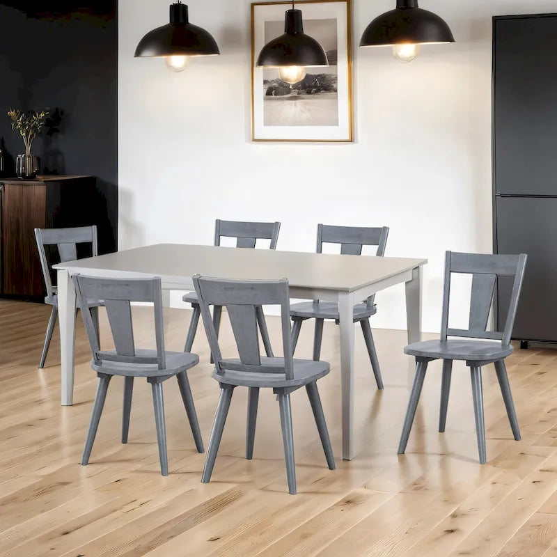 Vintage Panel Back Wooden Dining Chairs