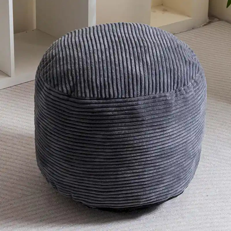 Round Corduroy Pouf Ottoman 20-inch/26inch