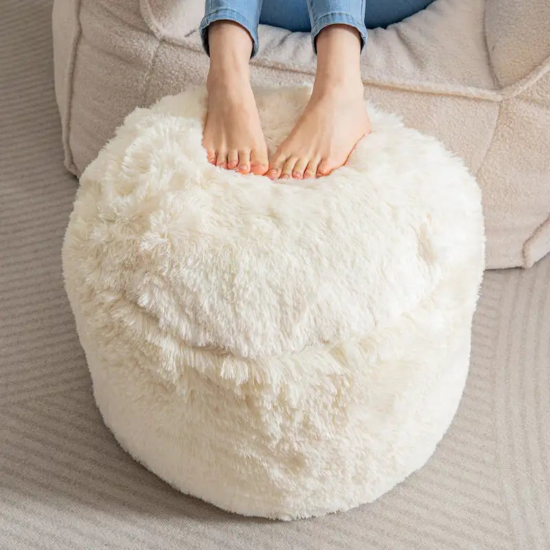 Round Corduroy Pouf Ottoman 20-inch/26inch