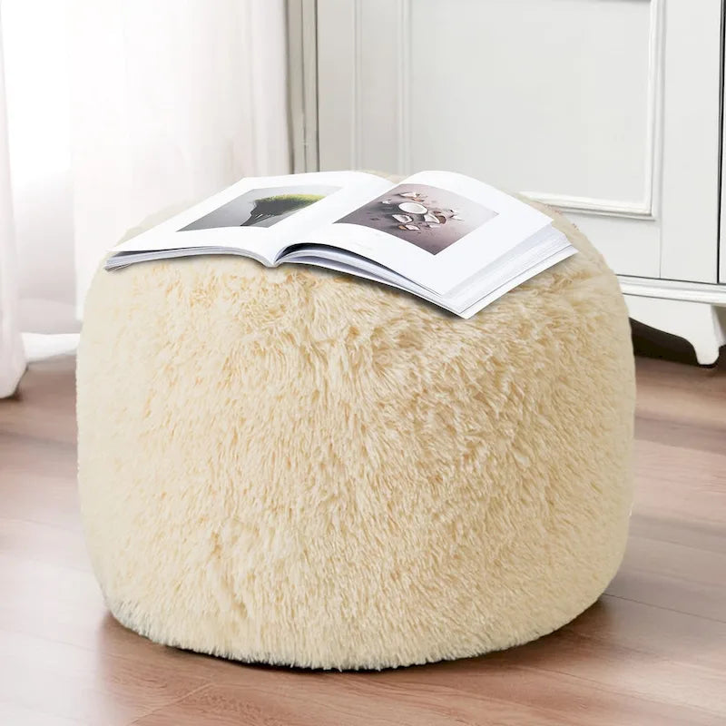 Round Corduroy Pouf Ottoman 20-inch/26inch