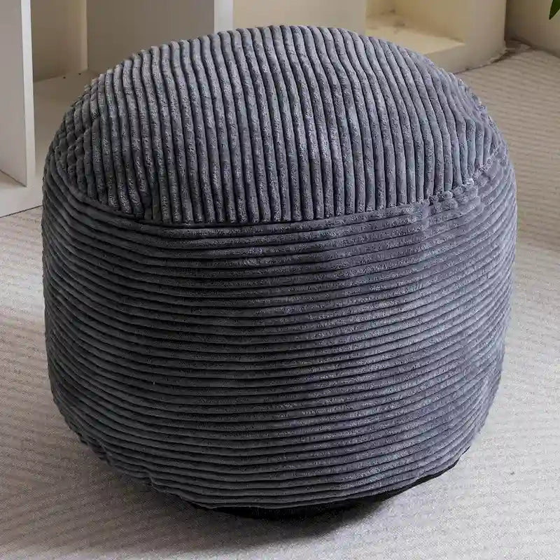 Round Corduroy Pouf Ottoman 20-inch/26inch