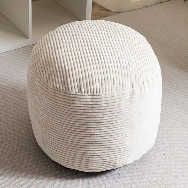 Round Corduroy Pouf Ottoman 20-inch/26inch