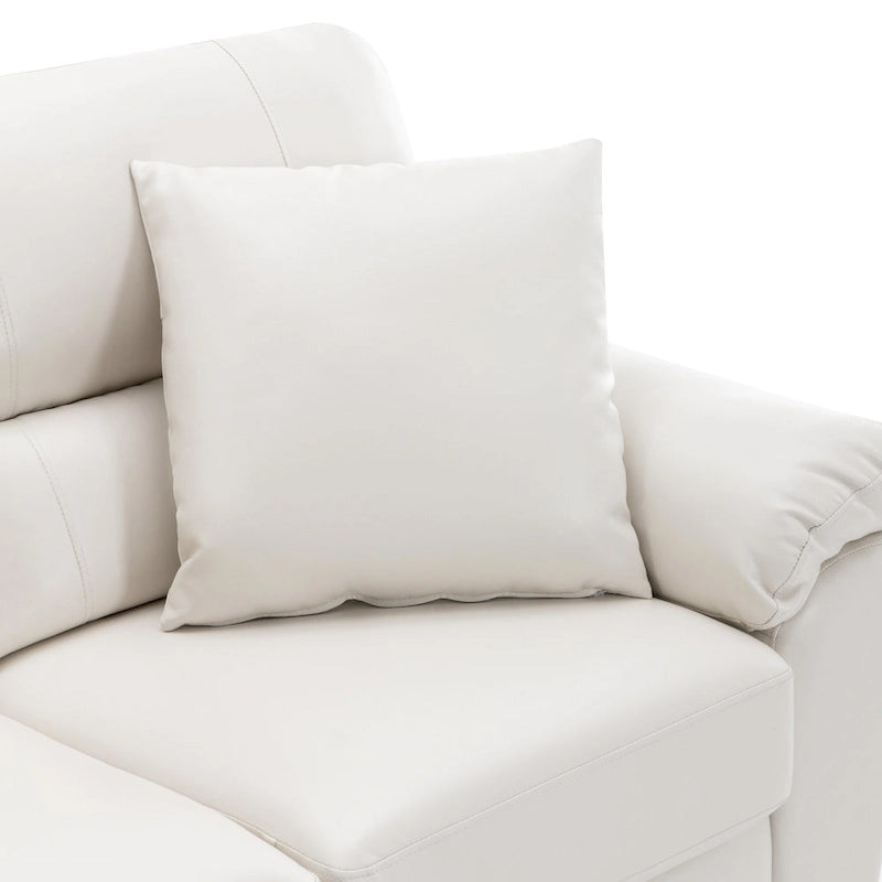 Upholstered Living Room Set, 4 Pieces - Faux Leather Chair, Loveseat, sofa with Ottoman
