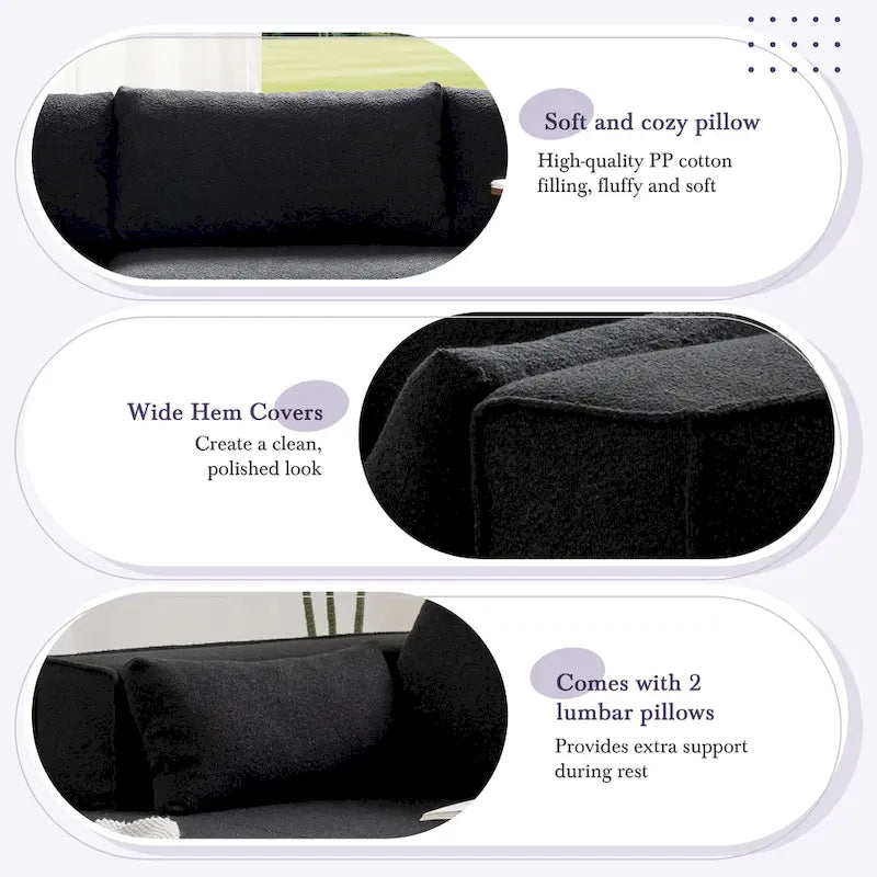 L-Shaped Modular Sectional Sofa with Side Table, Chaise, Wide Seat