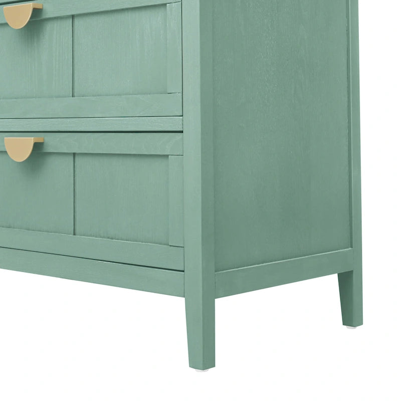 American Style 3-Drawer Vertical Chest Cabinet with Golden Handle for bedroom, living room