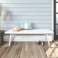 Plank and Beam Mid Century Double Wood Entryway Bench - 56.3 L x 16.5 W x 17.5 H