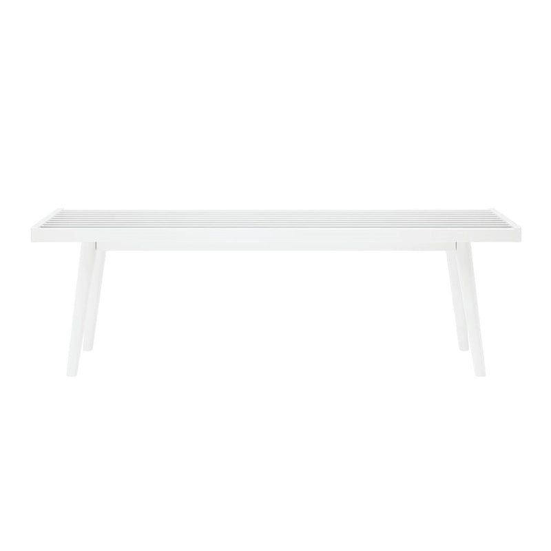 Plank and Beam Mid Century Double Wood Entryway Bench - 56.3 L x 16.5 W x 17.5 H