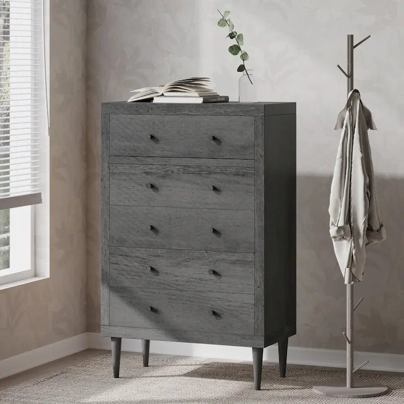 Nystrom Mid Century Modern 5 Drawer Dresser by Christopher Knight Home