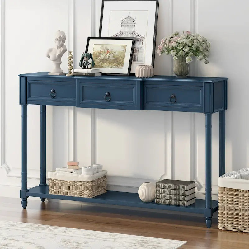 3-drawer Console Sofa Table for Entryway - 13.00 x 52.00 x 34.30