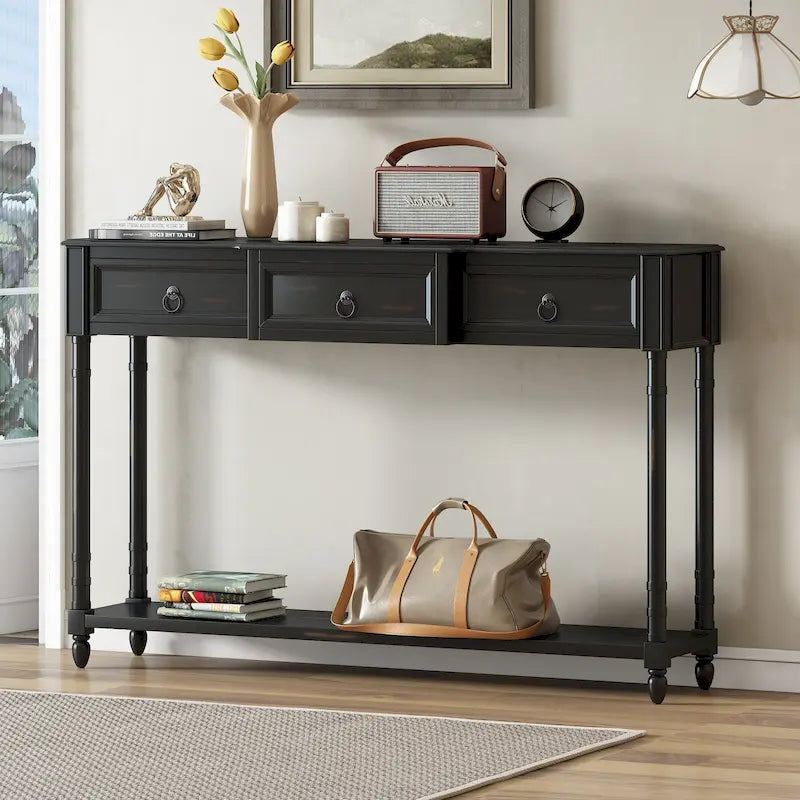3-drawer Console Sofa Table for Entryway - 13.00 x 52.00 x 34.30