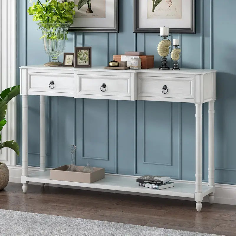 3-drawer Console Sofa Table for Entryway - 13.00 x 52.00 x 34.30