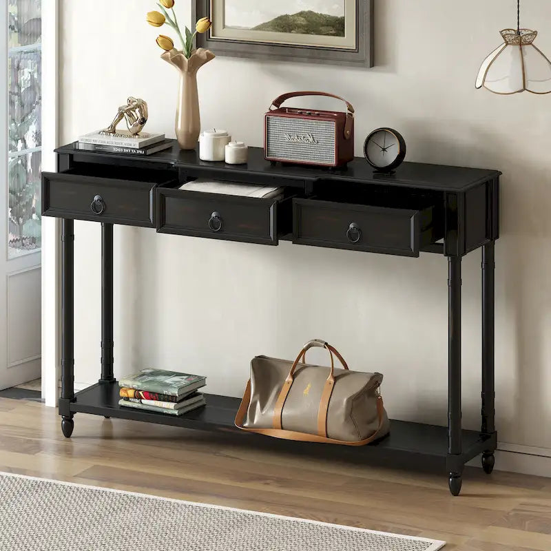 3-drawer Console Sofa Table for Entryway - 13.00 x 52.00 x 34.30