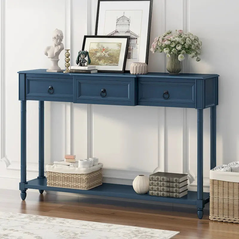 3-drawer Console Sofa Table for Entryway - 13.00 x 52.00 x 34.30