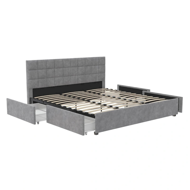 CosmoLiving Serena Upholstered Bed with Drawers