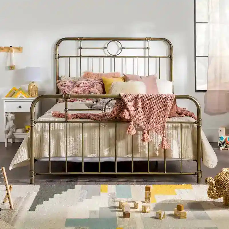 Walker Edison Classic Metal Pipe Bed