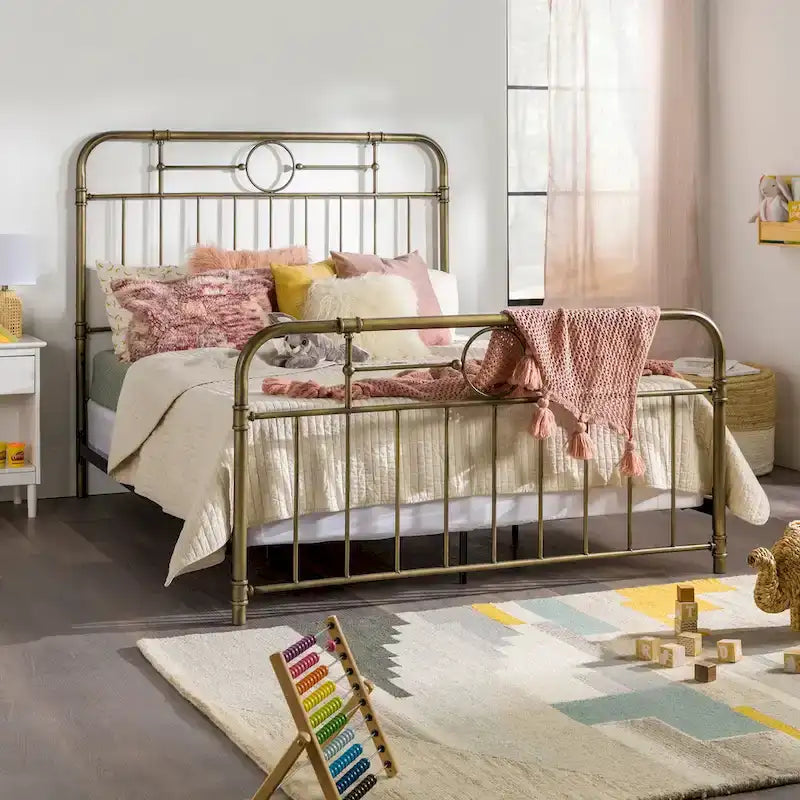 Walker Edison Classic Metal Pipe Bed