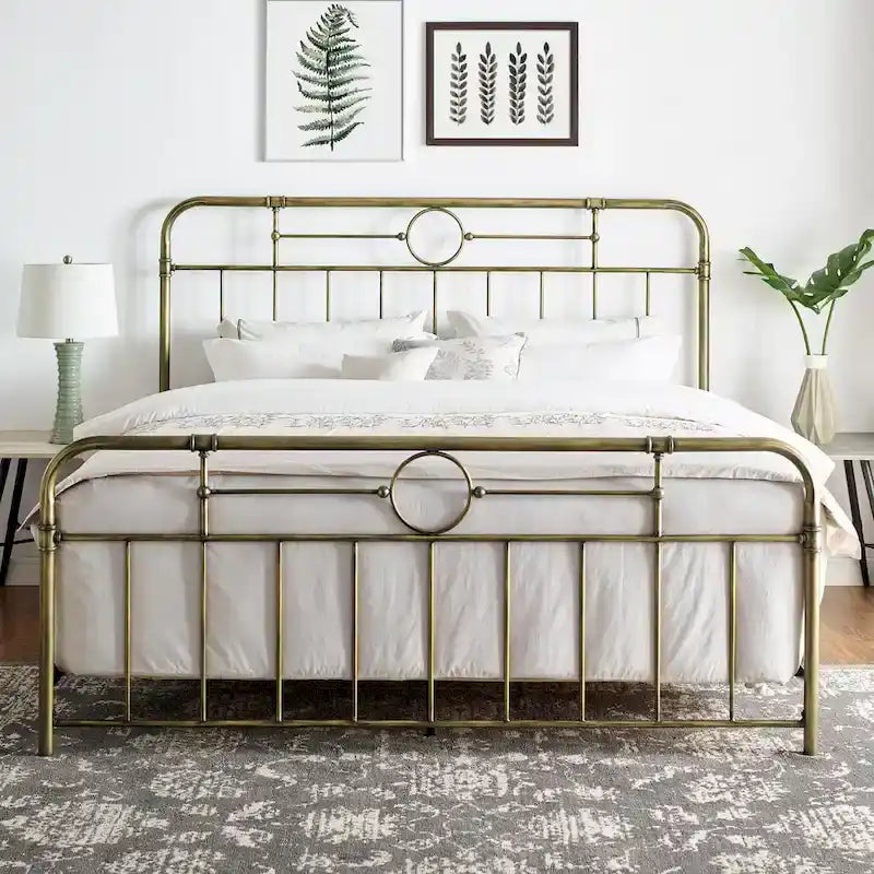 Walker Edison Classic Metal Pipe Bed
