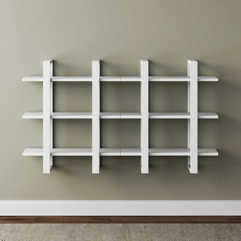 Nathan James Benji Floating Wall Book Shelves, 3-Tier Display Shelf, Decorative Modular Shelf in Solid Wood