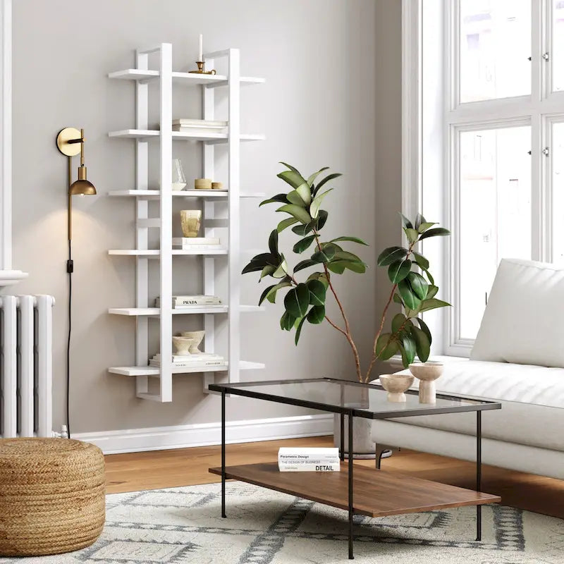 Nathan James Benji Floating Wall Book Shelves, 3-Tier Display Shelf, Decorative Modular Shelf in Solid Wood