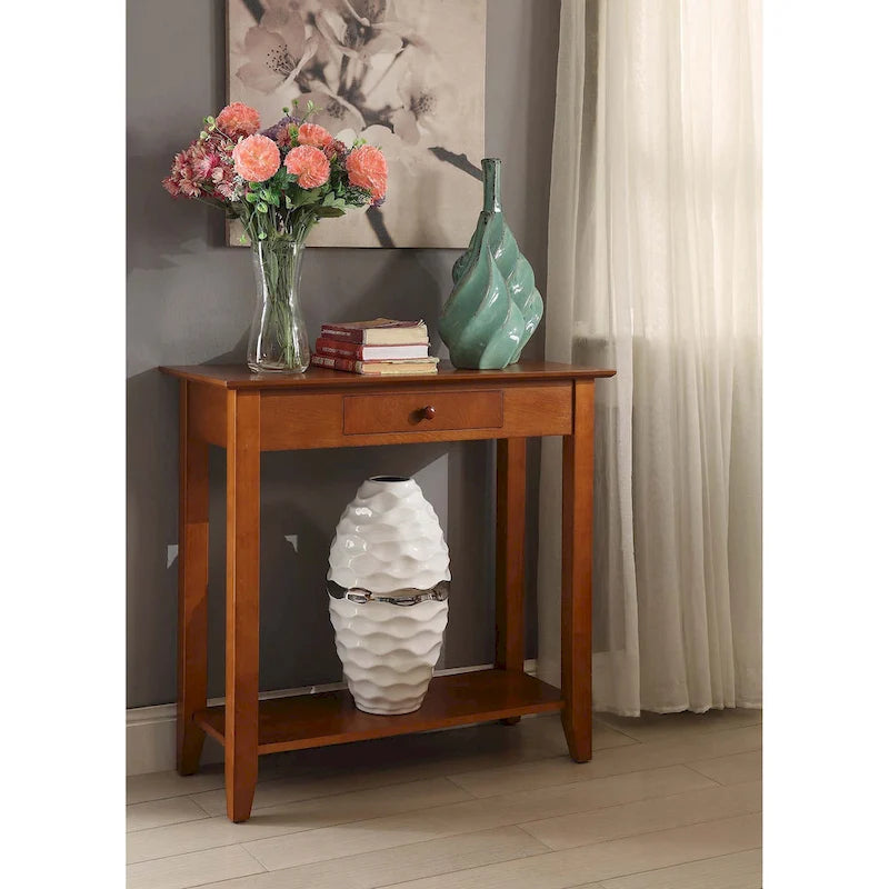 Convenience Concepts American Heritage 1 Drawer Hall Table with Shelf