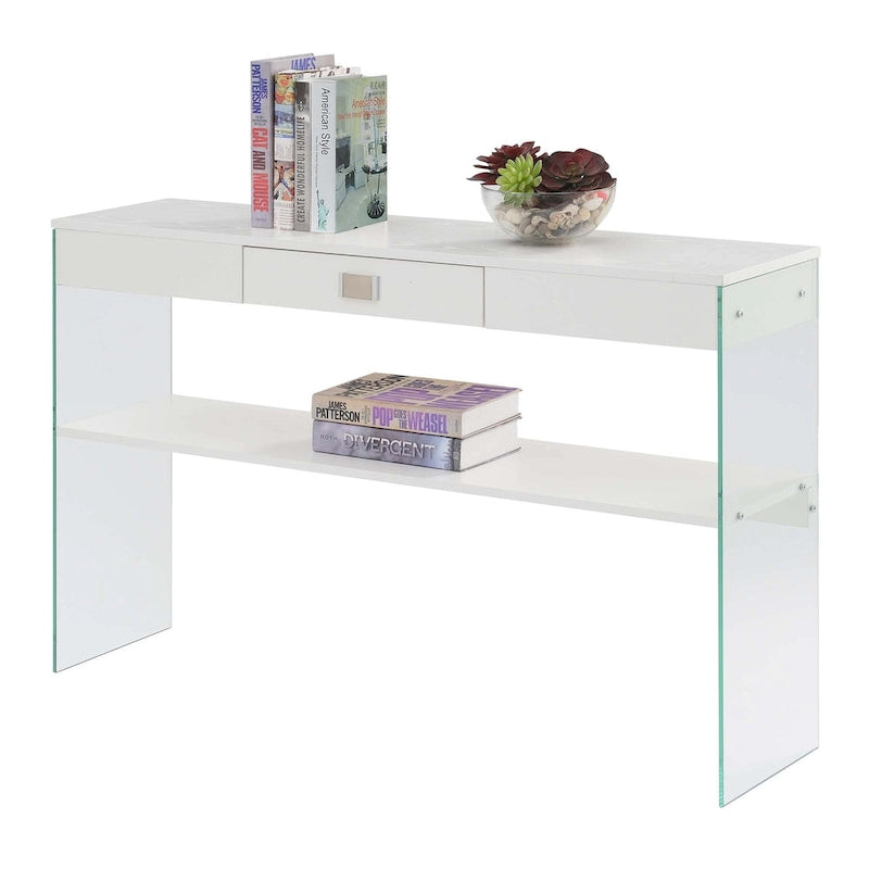 Convenience Concepts SoHo 1 Drawer Glass Console Table with Shelf