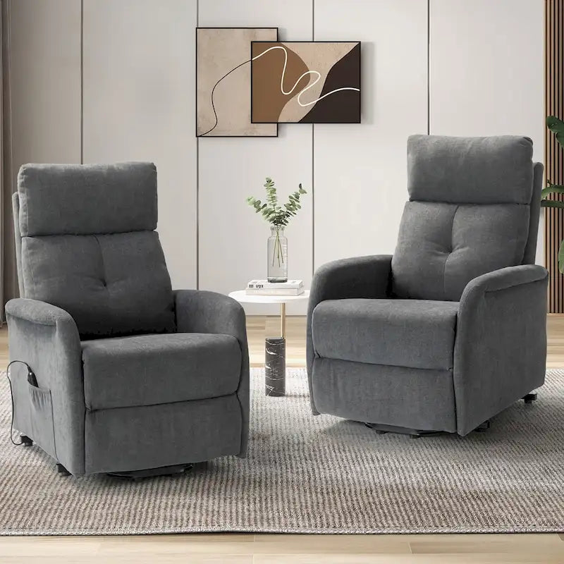 Elisa Power Remote Lift Assist Recliner Set Of 2 with Metal Base