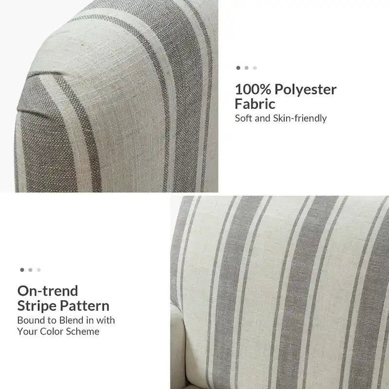 Seip Classic and Contemporary Striped Arm Chair with Spindle Legs by HULALA HOME