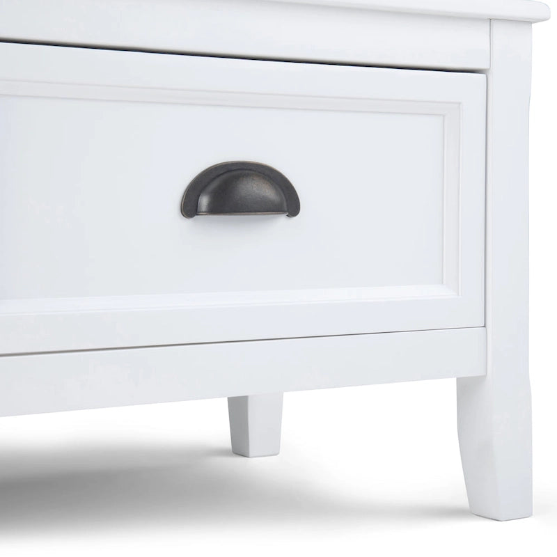 WYNDENHALL Portland SOLID WOOD 42 inch Wide Transitional Entryway Storage Bench with Drawers - 42 Inches wide