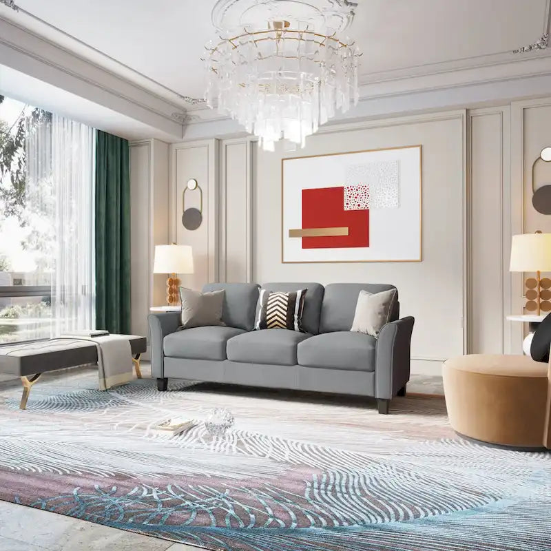 3-Seat Linen Fabric Sofa