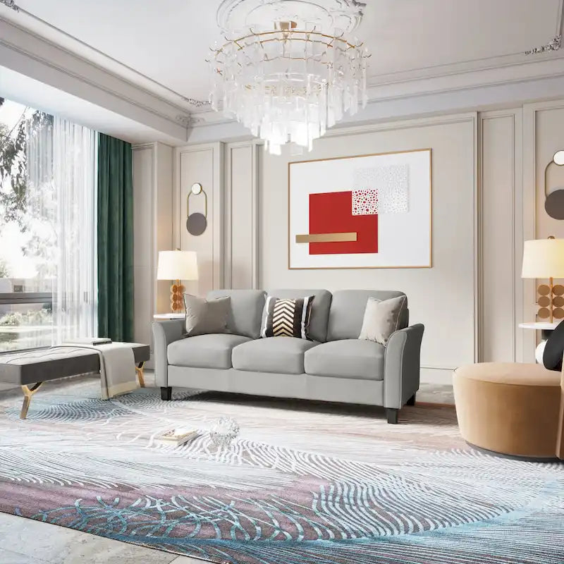 3-Seat Linen Fabric Sofa