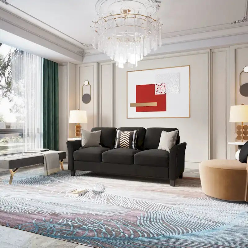 3-Seat Linen Fabric Sofa