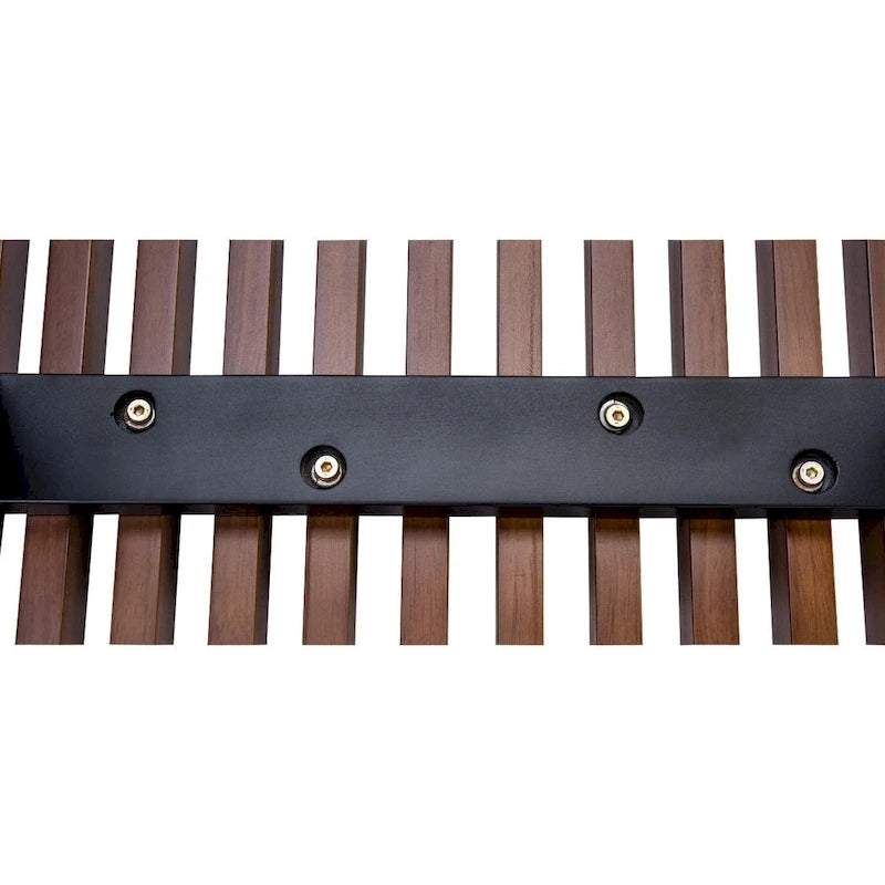 48 Rectangular Platform Entryway Bench in Natural Wood Modern Slatted Design for Living Room Home & Office