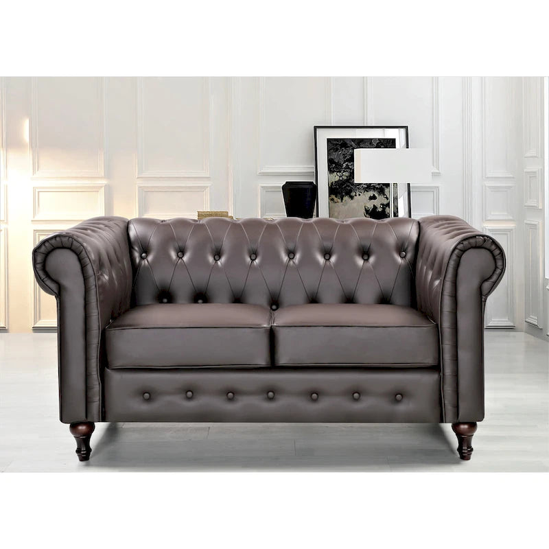 Brooks Classic Chesterfield 3-Piece Living Room Set-Chair Loveseat & Sofa