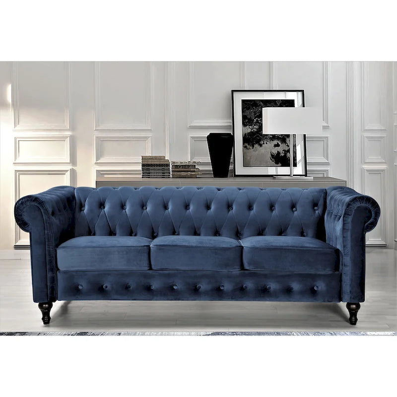 Brooks Classic Chesterfield 3-Piece Living Room Set-Chair Loveseat & Sofa