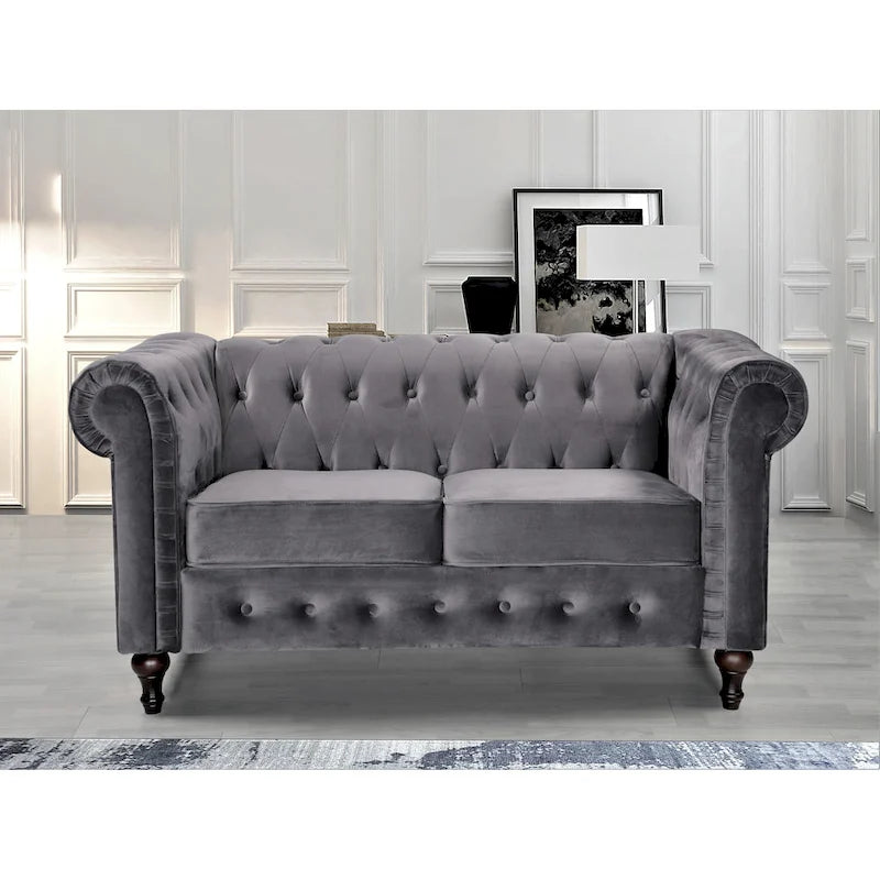 Brooks Classic Chesterfield 3-Piece Living Room Set-Chair Loveseat & Sofa