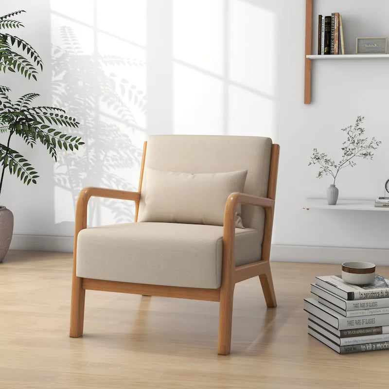Leon Mid Century Modern Upholstered Accent Chairs Armchair Set of 2