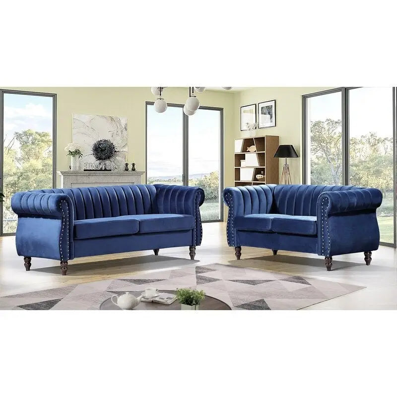 Capucina 2-piece Velvet Living Room Sofa Set