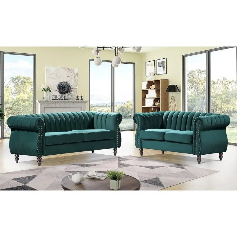 Capucina 2-piece Velvet Living Room Sofa Set