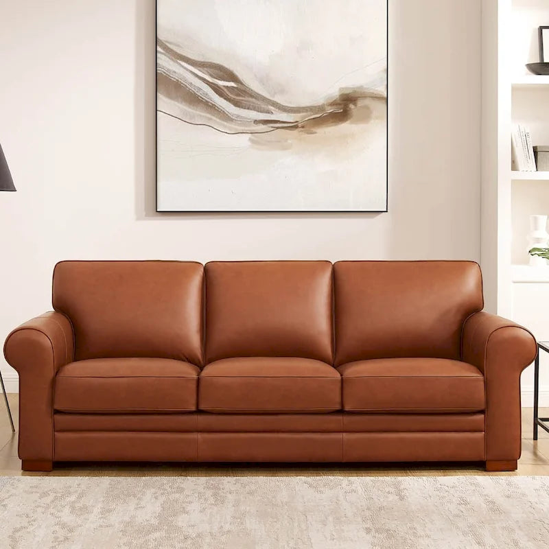 Hydeline Brookfield Top Grain Leather Sofa Set, Sofa and Loveseat