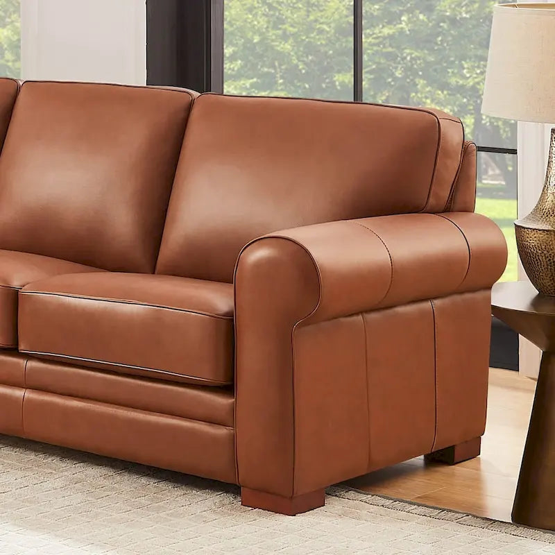 Hydeline Brookfield Top Grain Leather Sofa Set, Sofa and Loveseat