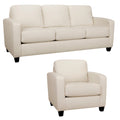 Bryce Italian Top Grain Leather Sofa and Chair Set