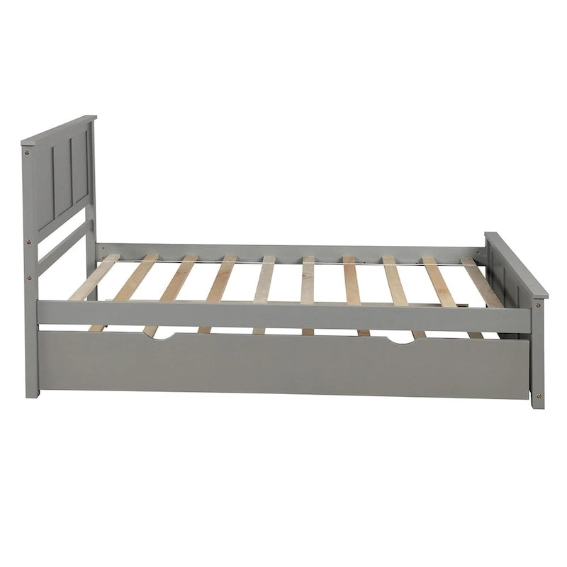 Merax Twin Size Platform Bed with Trundle