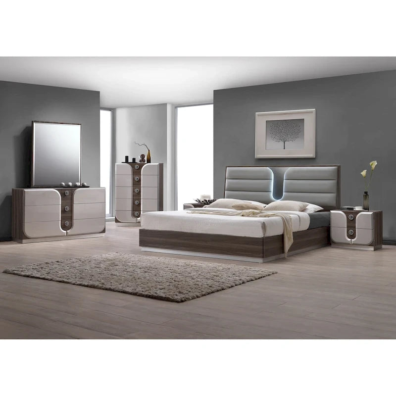 Somette Manchester Modern Wood Grain Queen-Size Bed