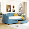 Nestfair Upholstered daybed Twin Size with Two Drawers and Wood Slat Suppot