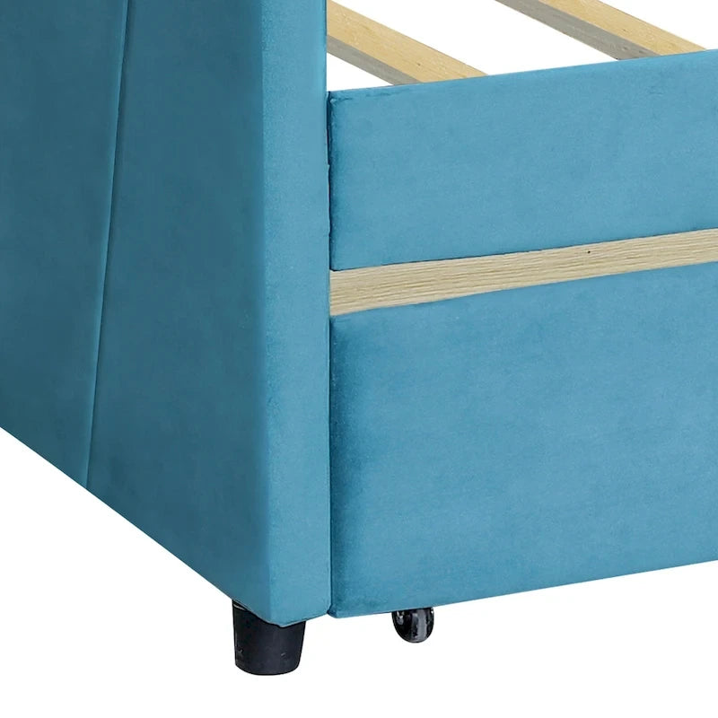Nestfair Upholstered daybed Twin Size with Two Drawers and Wood Slat Suppot