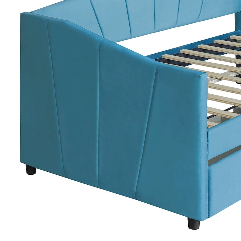 Nestfair Upholstered daybed Twin Size with Two Drawers and Wood Slat Suppot