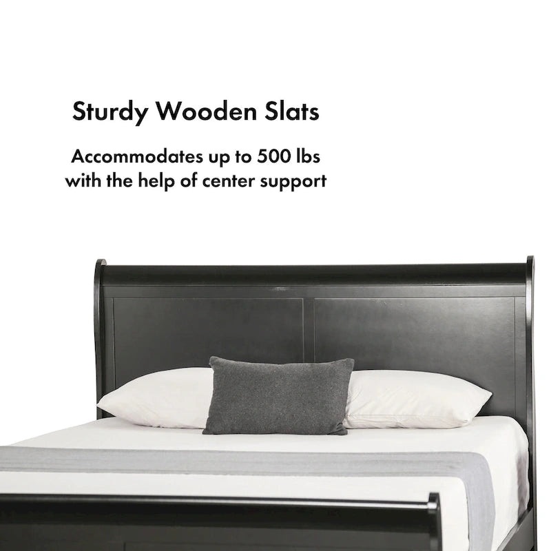 Furniture of America Mayday Traditional Solid Wood Sleigh Bed