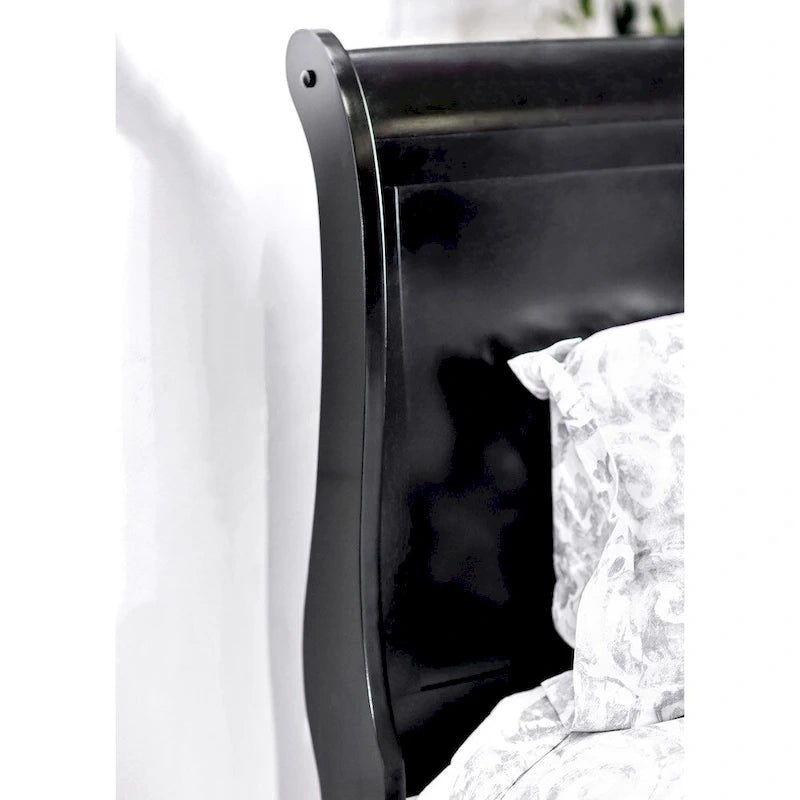 Furniture of America Mayday Traditional Solid Wood Sleigh Bed